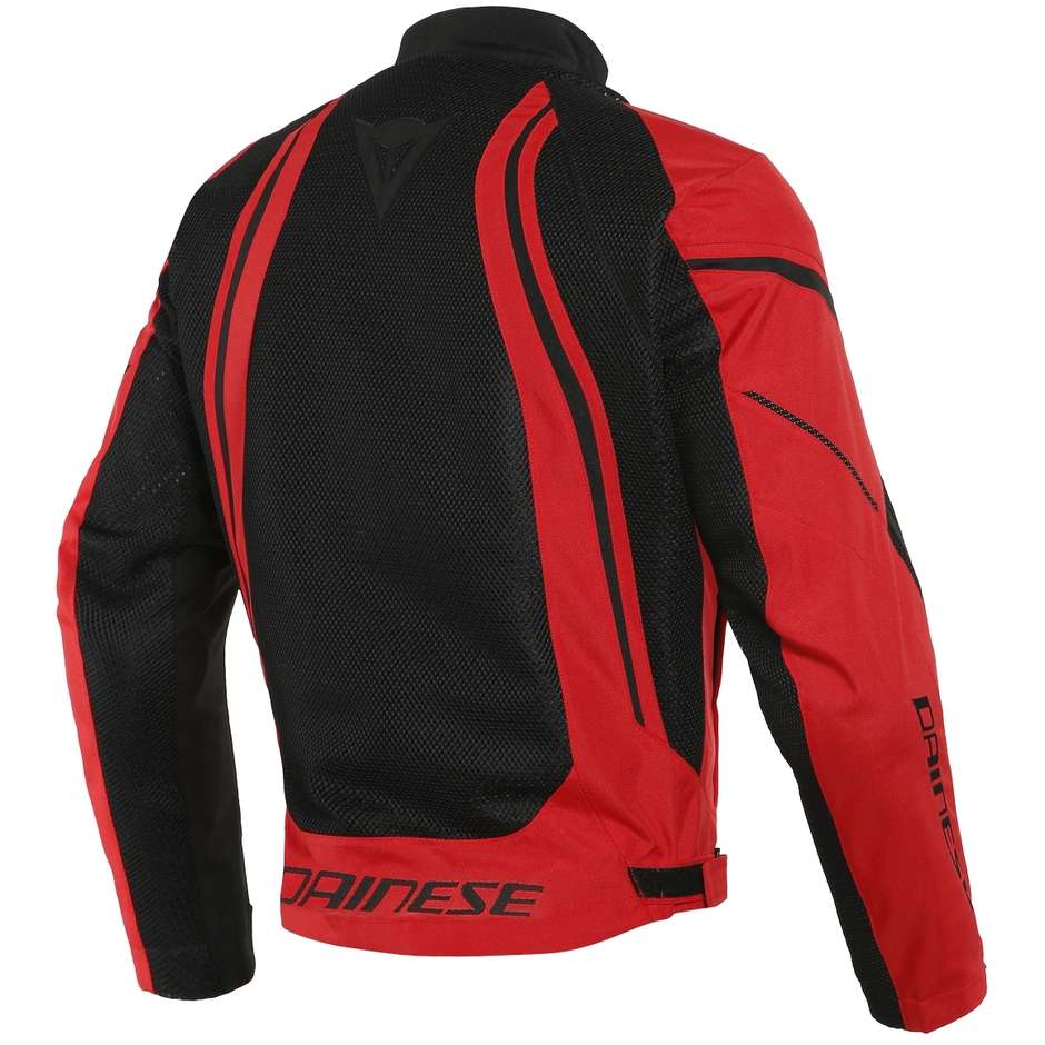 Dainese AIR CRONO 2 TEX Perforated Fabric Motorcycle Jacket Black Lava Red