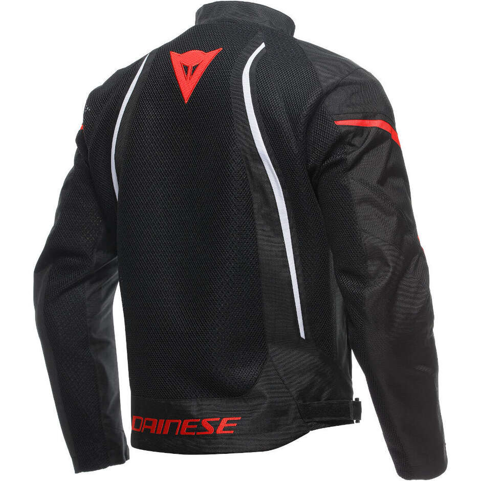 Dainese AIR CRONO 2 TEX Perforated Fabric Motorcycle Jacket Black Red