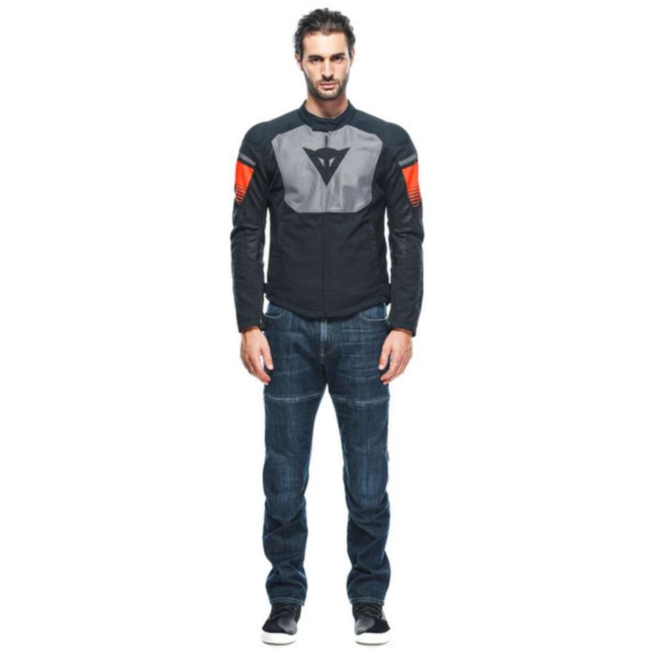 Dainese AIR FAST Summer Motorcycle Jacket Black Gray Red Fluo