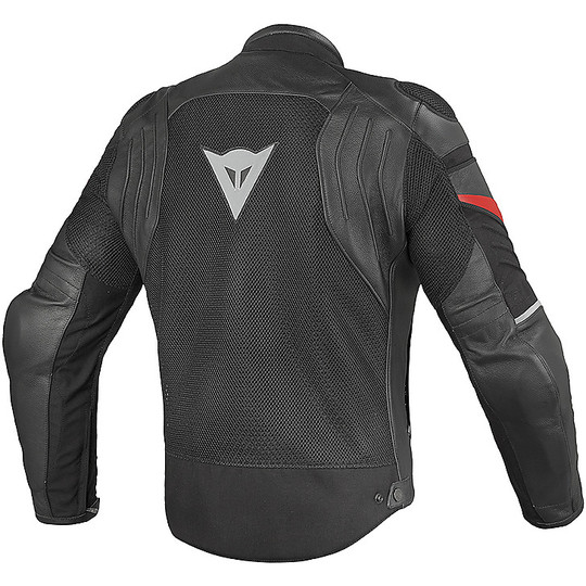 Dainese Air Frazer - Veste de moto en cuir et tissu noir
