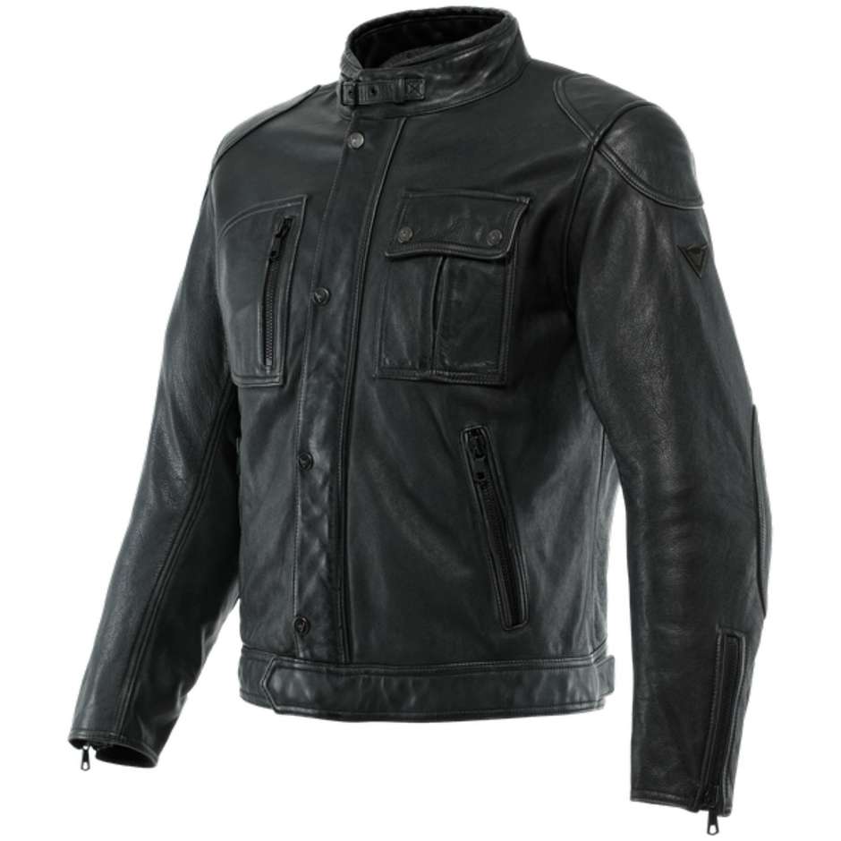 Dainese ATLAS Black Leather Motorcycle Jacket