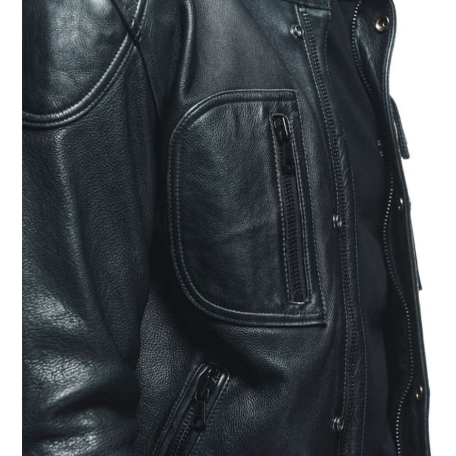 Dainese ATLAS Black Leather Motorcycle Jacket