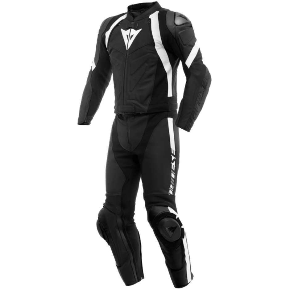 Dainese AVRO 4 2pcs Divisible Motorcycle Suit Black Black White