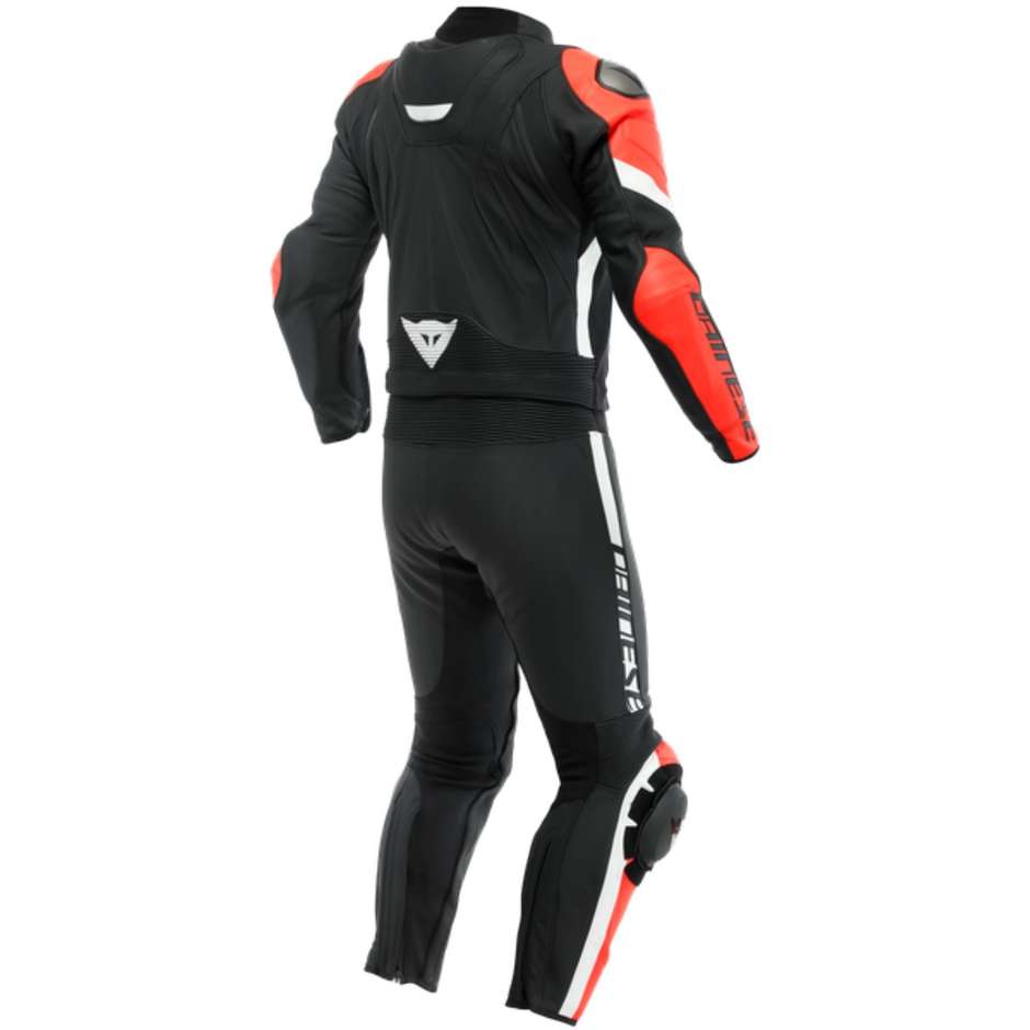 Dainese AVRO 4 2pcs Divisible Motorcycle Suit Black Red Fluo White