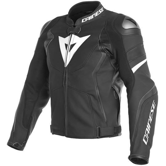 Dainese AVRO 4 Perforated Leather Motorcycle Jacket Black White