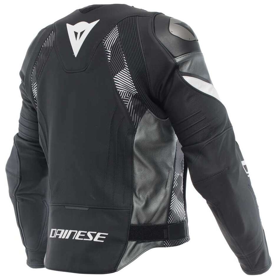 Dainese AVRO 5 Leather Motorcycle Jacket Black White Anthracite