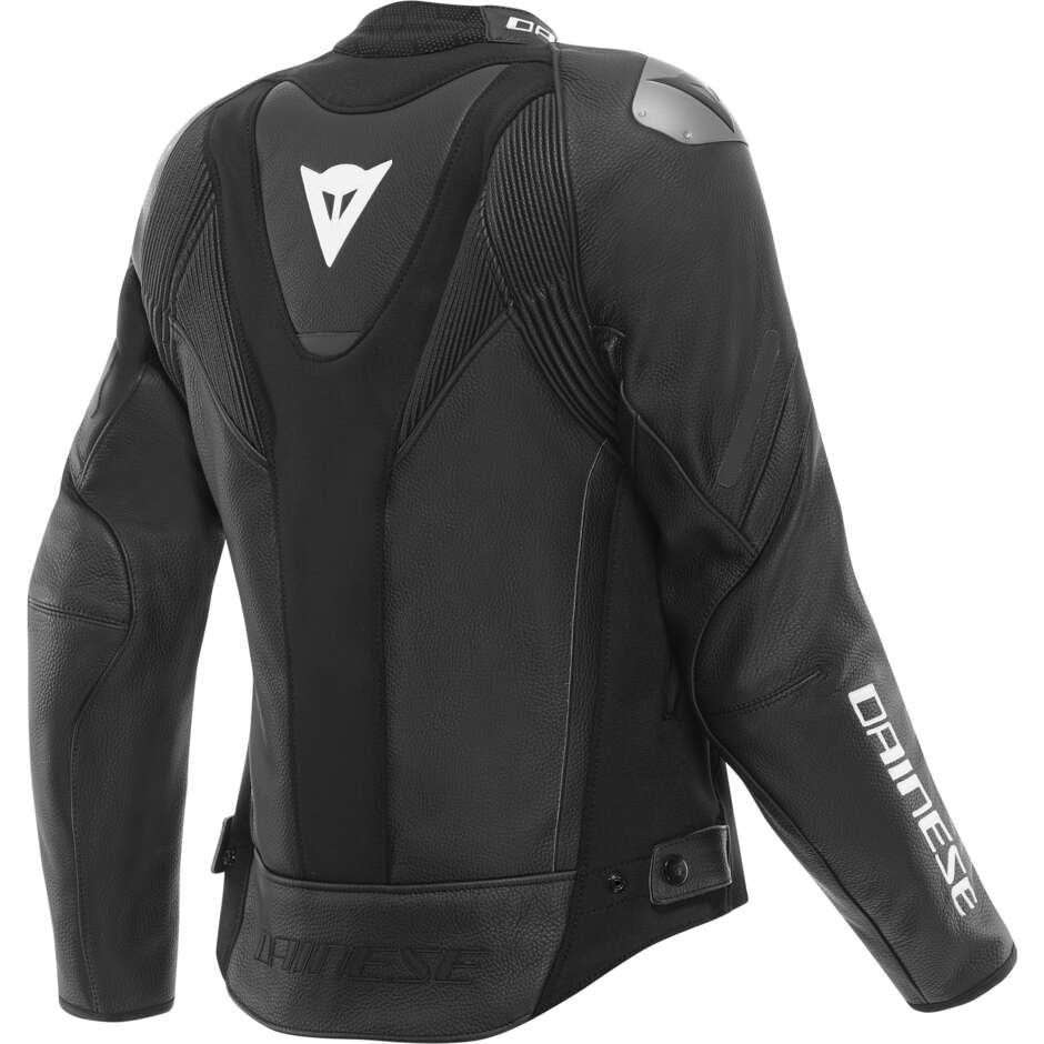 Dainese AVRO 6 Damen-Motorradjacke aus Leder, Schwarz/Weiß