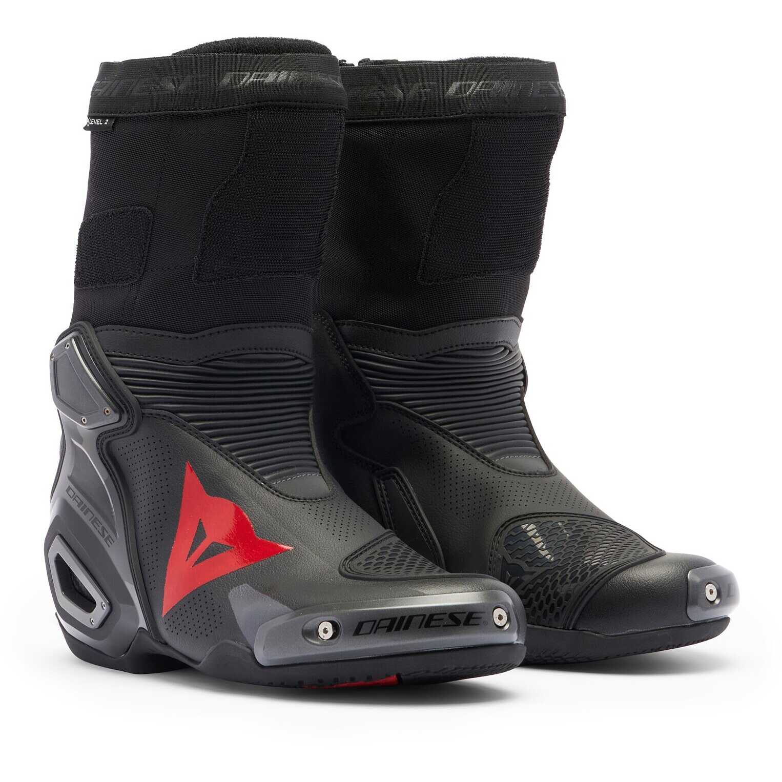Dainese AXIAL 2 AIR Motorcycle Racing Boots Black Red Fluo