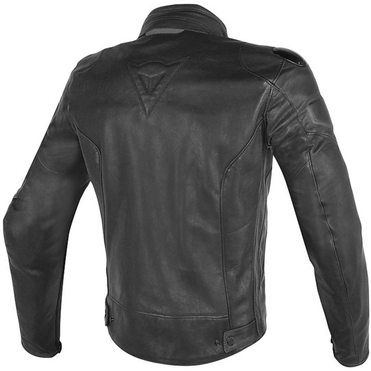 Dainese Black Darker Black Leather Motorcycle Jacket