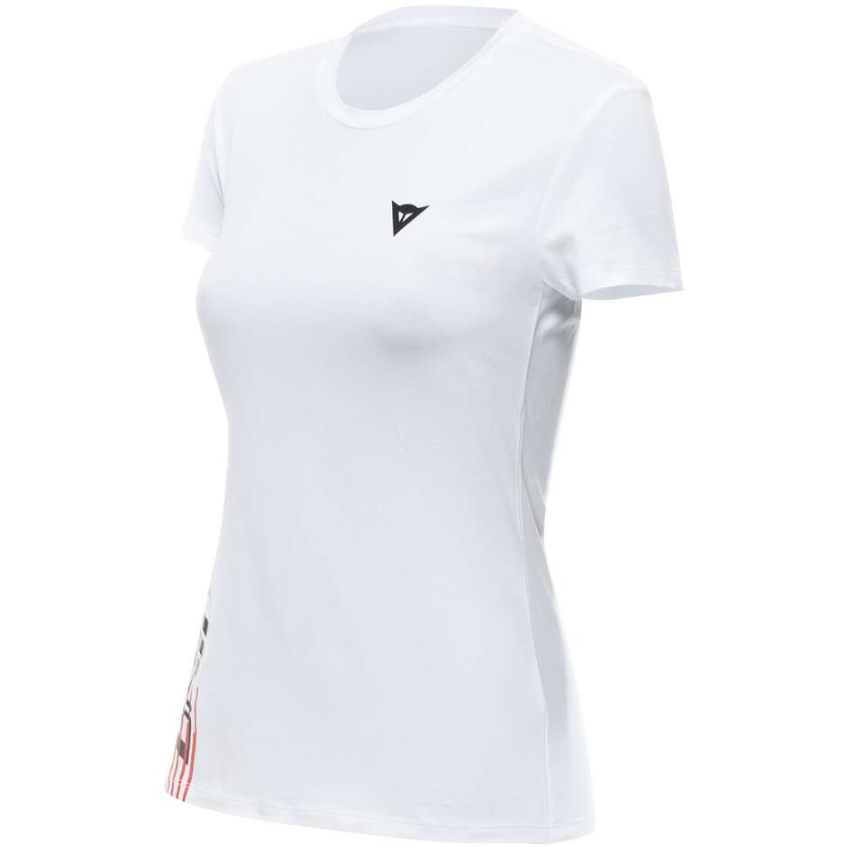Dainese Casual Damen T-Shirt DAINESELOGO LADY Weiß Schwarz