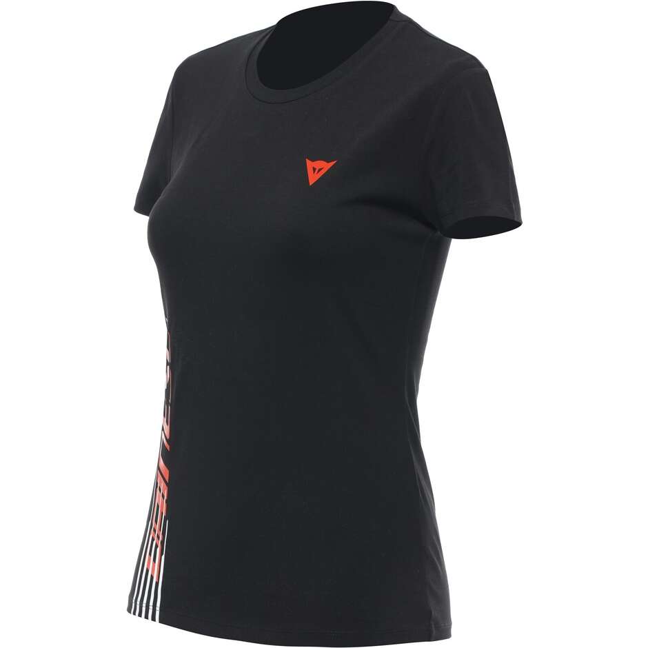 Dainese Casual Women's T-Shirt DAINESE LOGO LADY Black Red Fluo