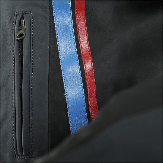 Dainese Custom Custom Motorcycle Leather Jacket LOLA 3 LADY Black Red Blue