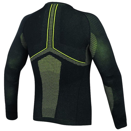 Dainese D-Core No Wind Dry Tee LS Maillot Moto Intime Noir Jaune Fluo