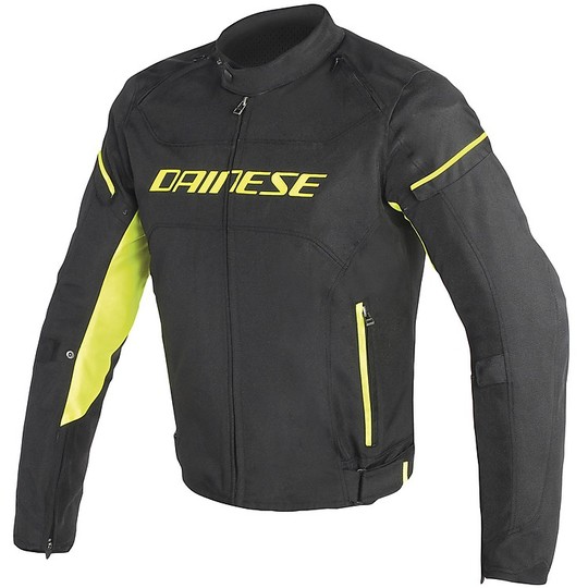 Dainese D-Frame Textile Motorcycle Jacket Nero Yellow Fluo