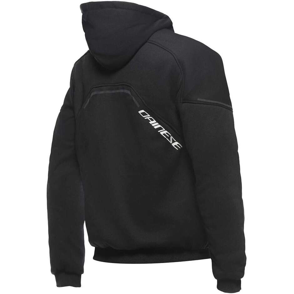 Dainese DAEMON-X SAFETY HOODIE FULL ZIP Motorcycle Jacket # Black Black White
