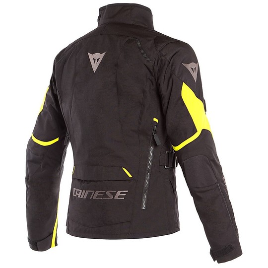 Dainese Damen Motorradjacke In Dainese Stoff TEMPEST 2 LADY D-DRY Schwarz Gelb Fluo