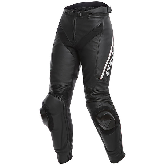 Dainese DELTA 3 Lady Leather Motorcycle Pants Lady Noir Blanc