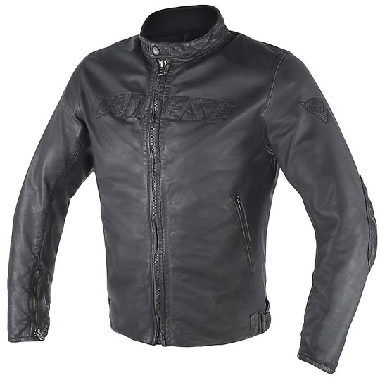 Dainese Dot Black Leather Motorcycle Jacket