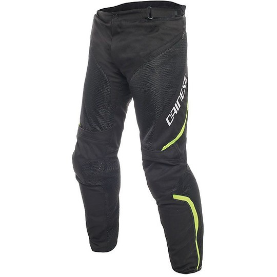 Dainese Drake Air D-Dry Strap Fabric Trousers Black Yellow Fluo