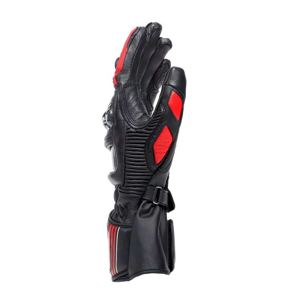 Dainese DRUID 4 Leather Motorcycle Gloves # Black Red Lava White