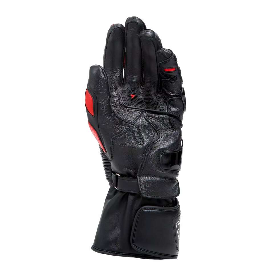 Dainese DRUID 4 Leather Motorcycle Gloves # Black Red Lava White