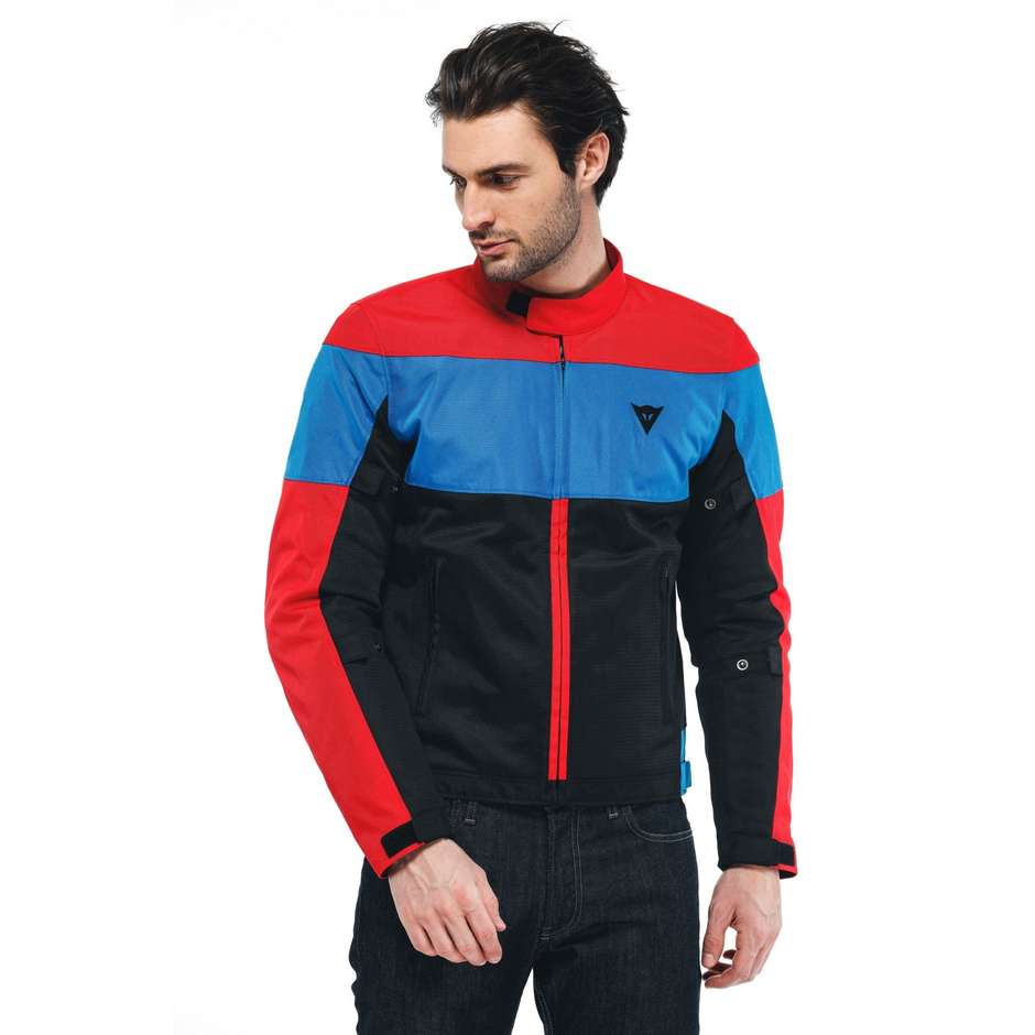 Dainese ELETTRICA AIR Motorcycle Jacket Black Lava Red Blue