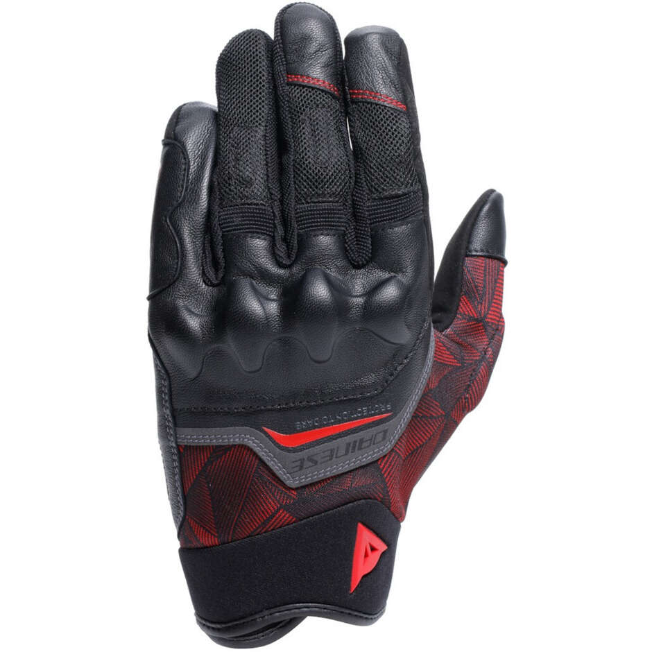 Dainese ERMEX Motorcycle Gloves Black Red Lava