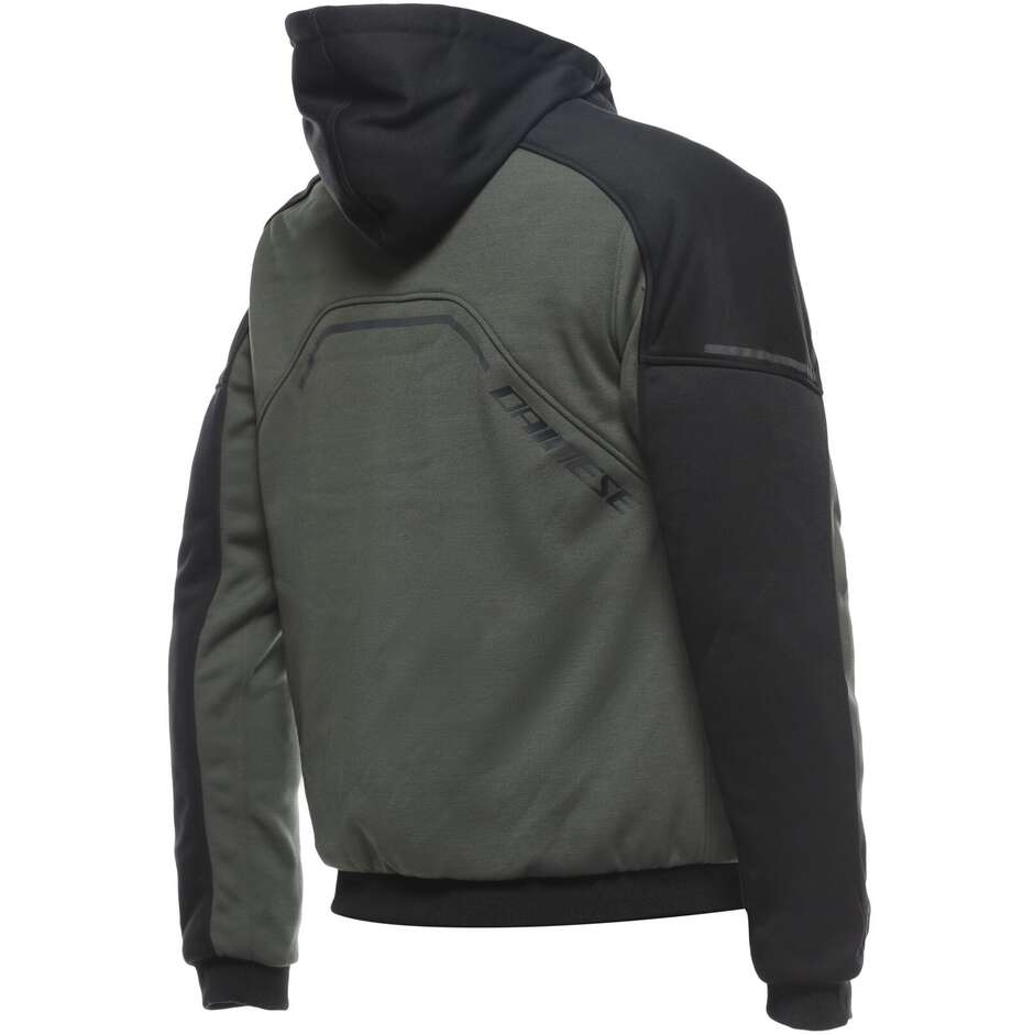 Dainese Fabric Motorrad-Sweatshirt DAEMON-X SAFETY HOODIE FULL ZIP Grün Schwarz