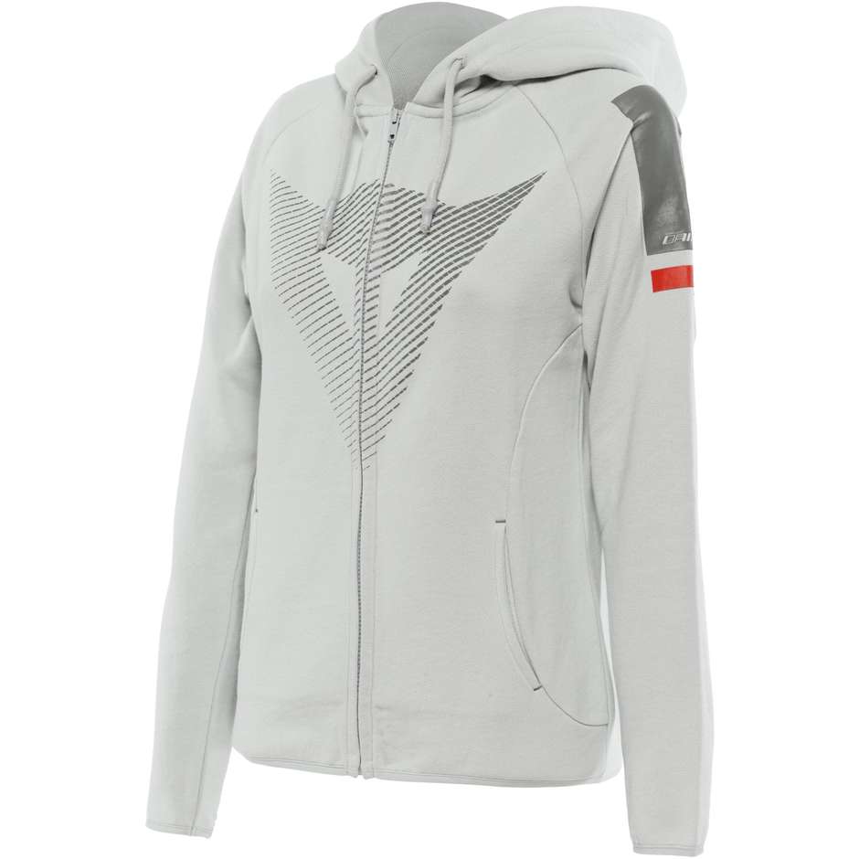 Dainese FADE Casual Motorcycle Sweatshirt Ice Gray Red