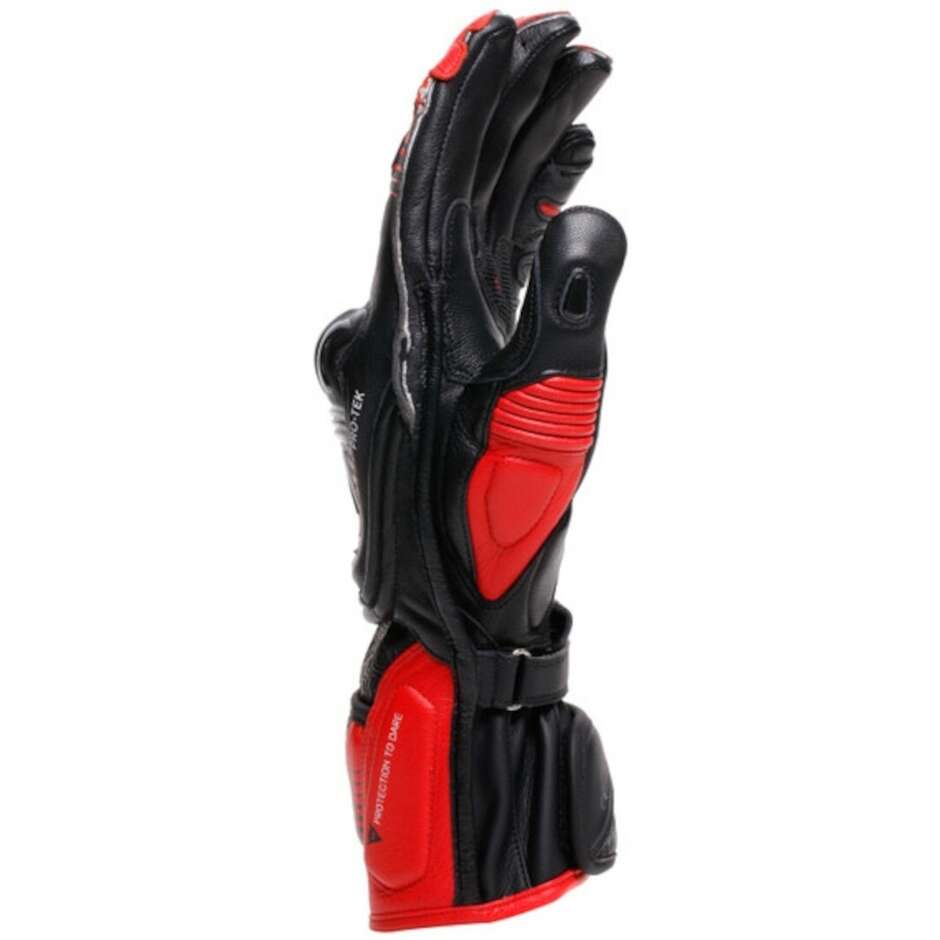 Dainese FIERO METAL Motorradhandschuhe Schwarz Rot Lava Weiß