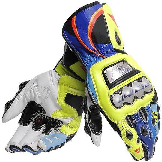 Dainese Full Metal 6 Replica Leather Racing Gloves VR46 Replica