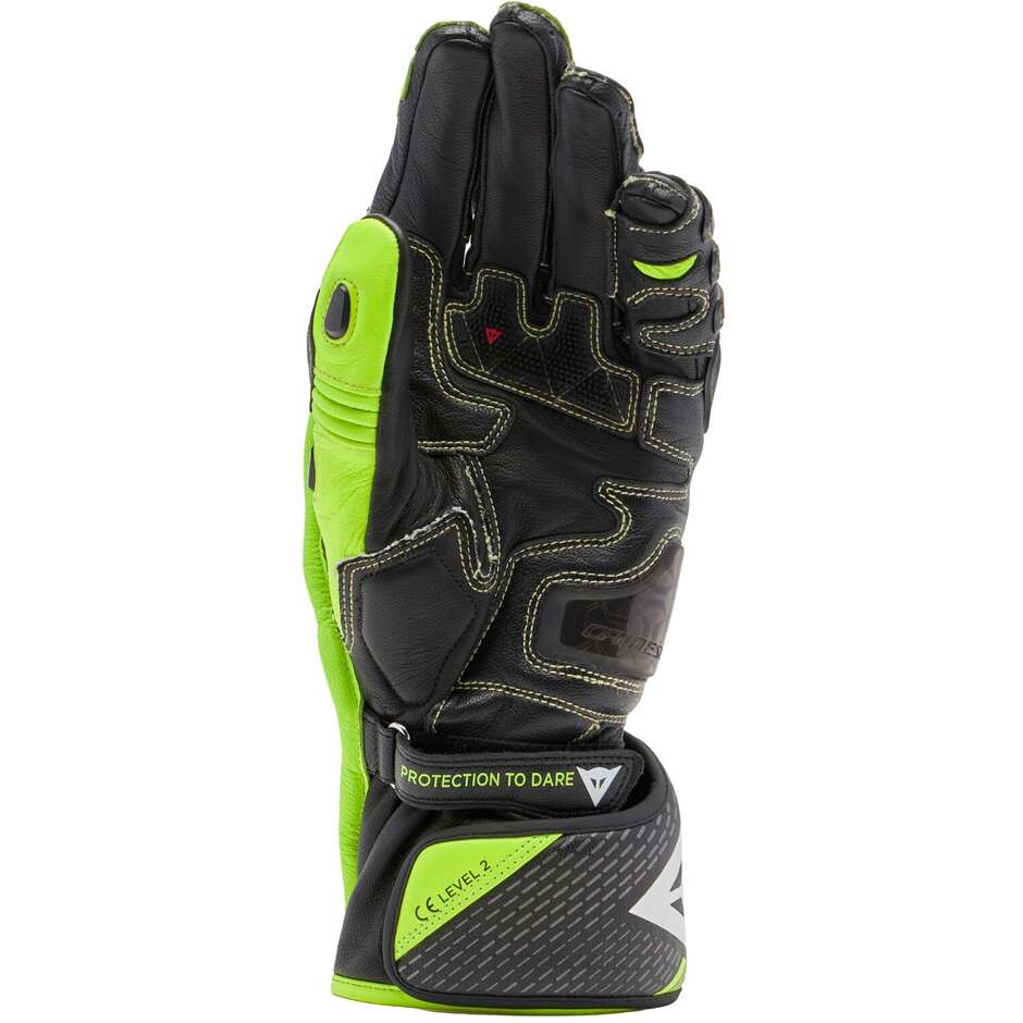Dainese FULL METAL 7 Fluo Black Yellow Leather Motorcycle Gloves