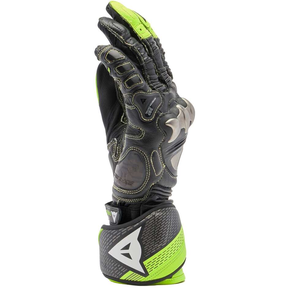 Dainese FULL METAL 7 Fluo Black Yellow Leather Motorcycle Gloves