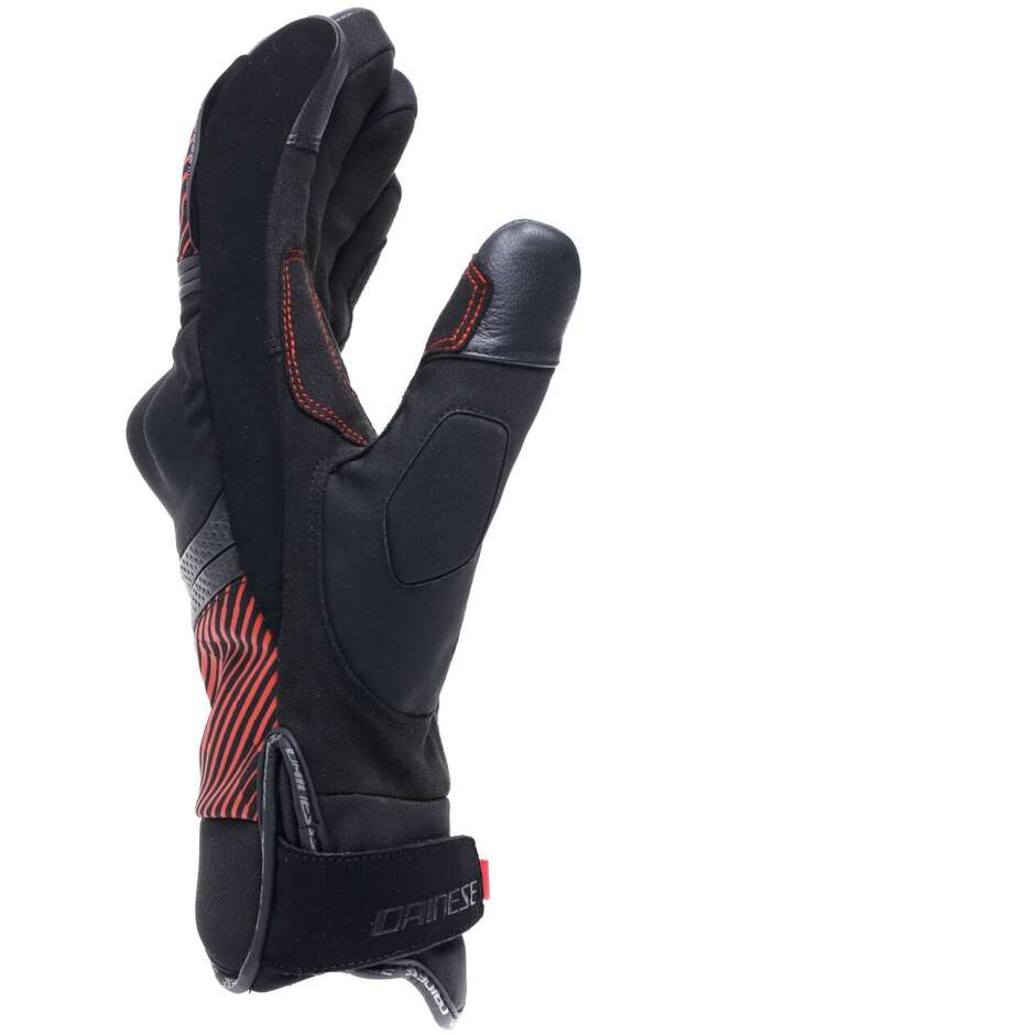 Dainese FULMINE D-DRY Motorcycle Gloves Black Black Red