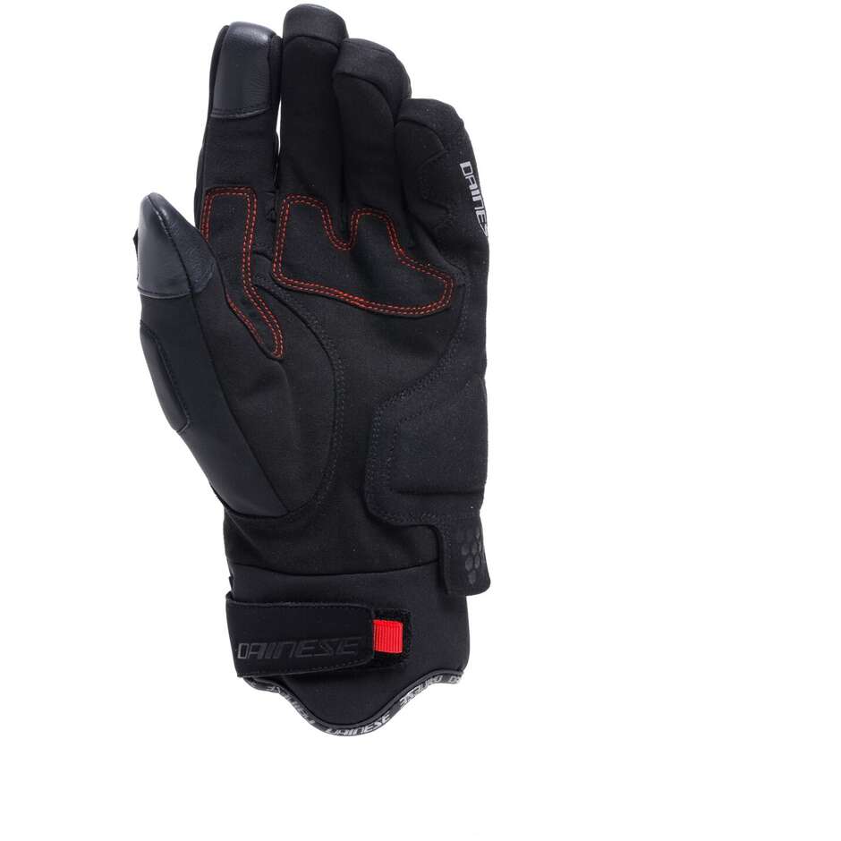 Dainese FULMINE D-DRY Motorcycle Gloves Black Black Red