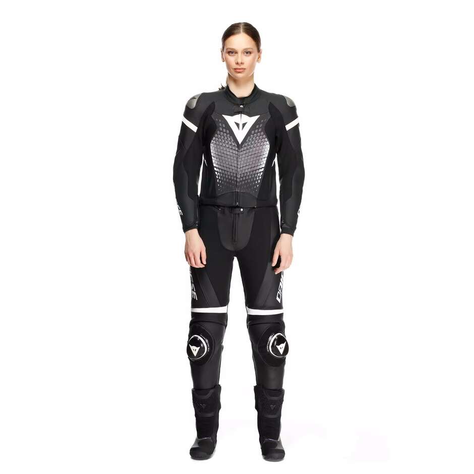 Dainese FULMINEA 2-teiliger Damen-Motorradanzug, teilbar, Schwarz/Weiß