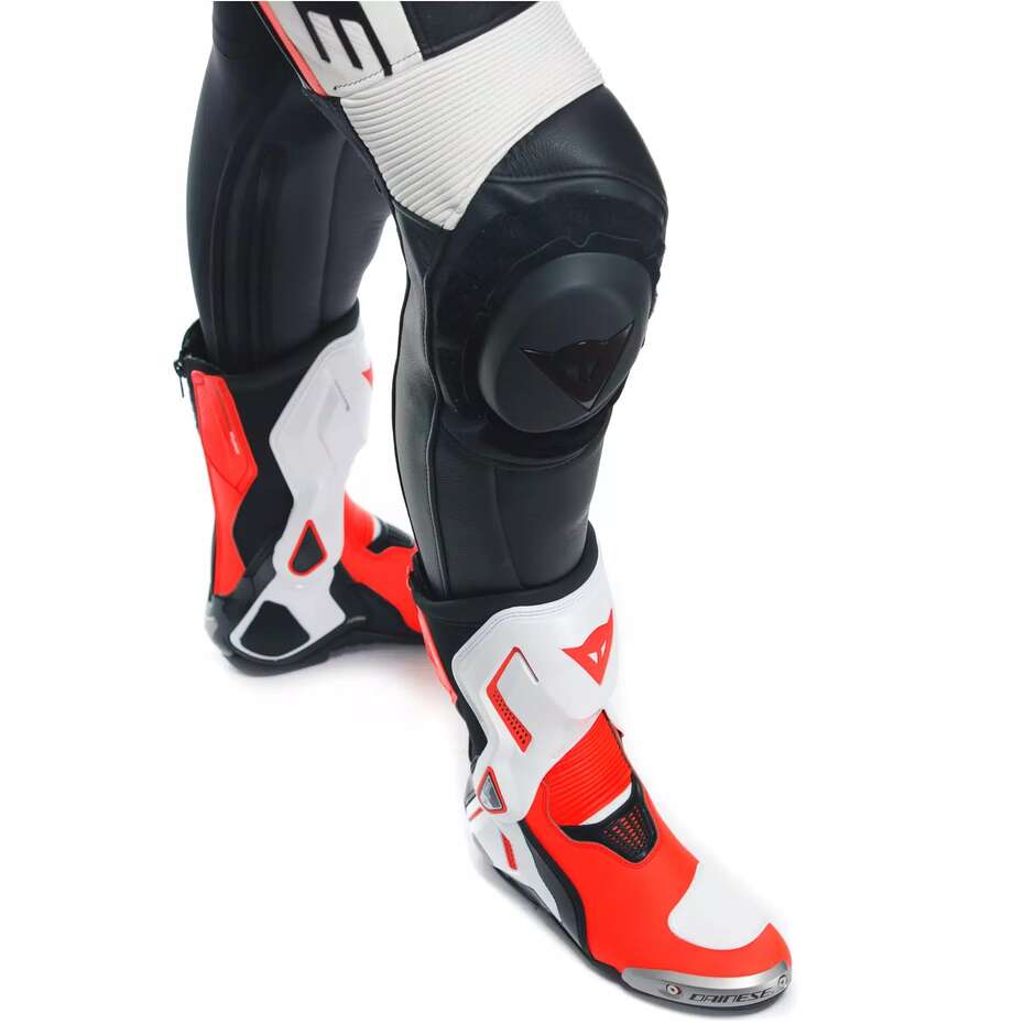 Dainese GROBNIK LADY 1PC PERF. Women's One-Piece Motorcycle Suit # Black White Red Fluorescent