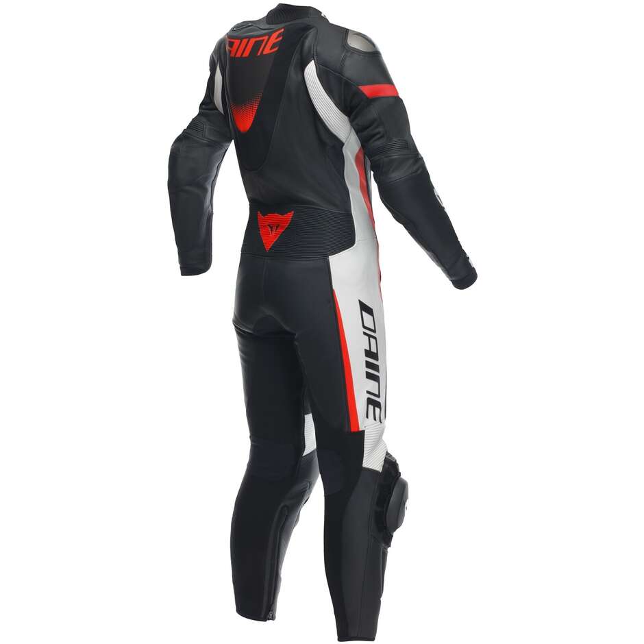 Dainese GROBNIK LADY 1PC Women's Motorcycle Suit Perforated White Black Red Fluo