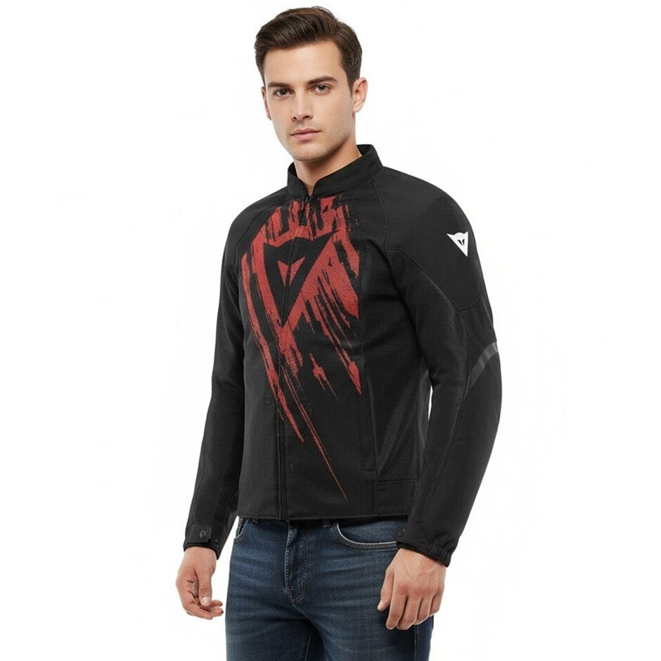 Dainese HEROSPHERE Asphalt Schwarz Rot Motorradjacke