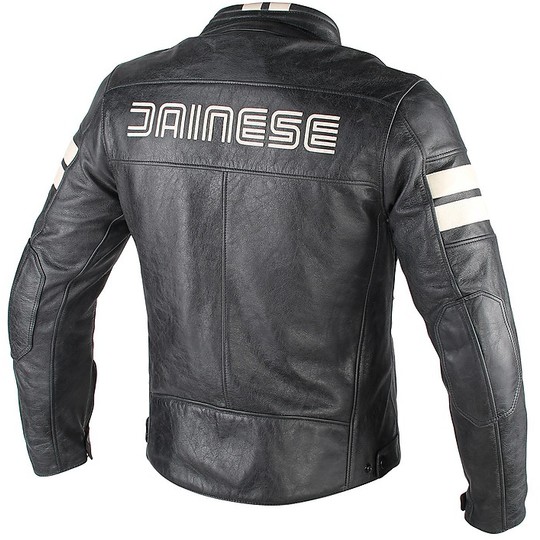 Dainese HF D1 Leather Motorcycle Jacket Black Ice