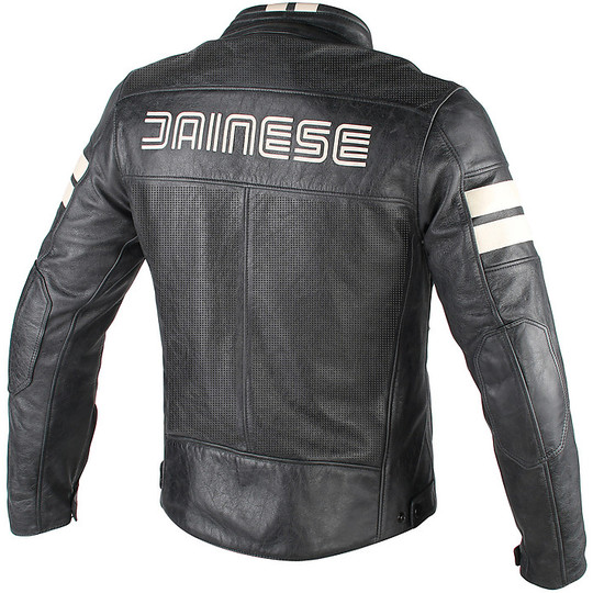 Dainese HF D1 Skin Leather Belt Jacket Black Ice
