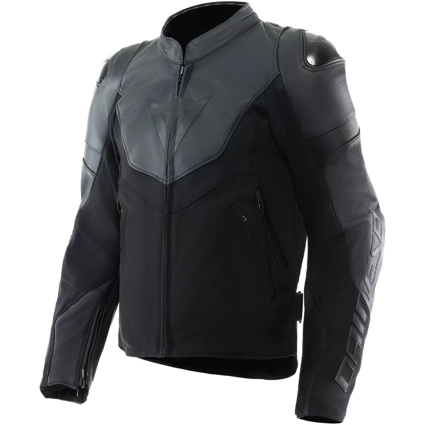 Dainese IPERATTIVA Leder-Motorradjacke -TEX Schwarz Schwarz