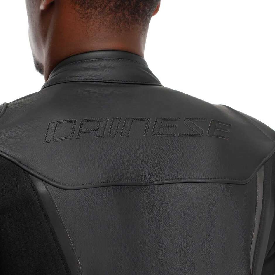 Dainese IPERATTIVA -TEX Leather Motorcycle Jacket # Black
