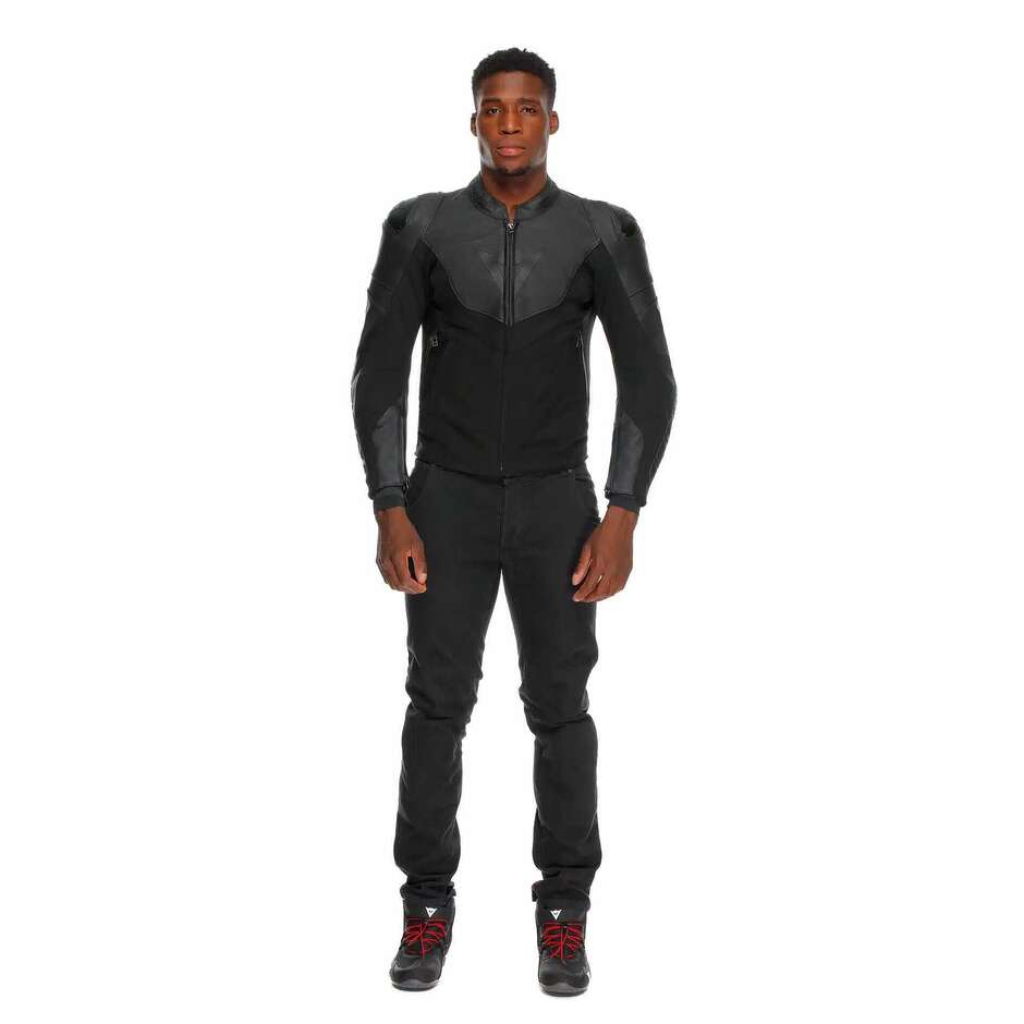Dainese IPERATTIVA -TEX Veste de moto en cuir # Noir