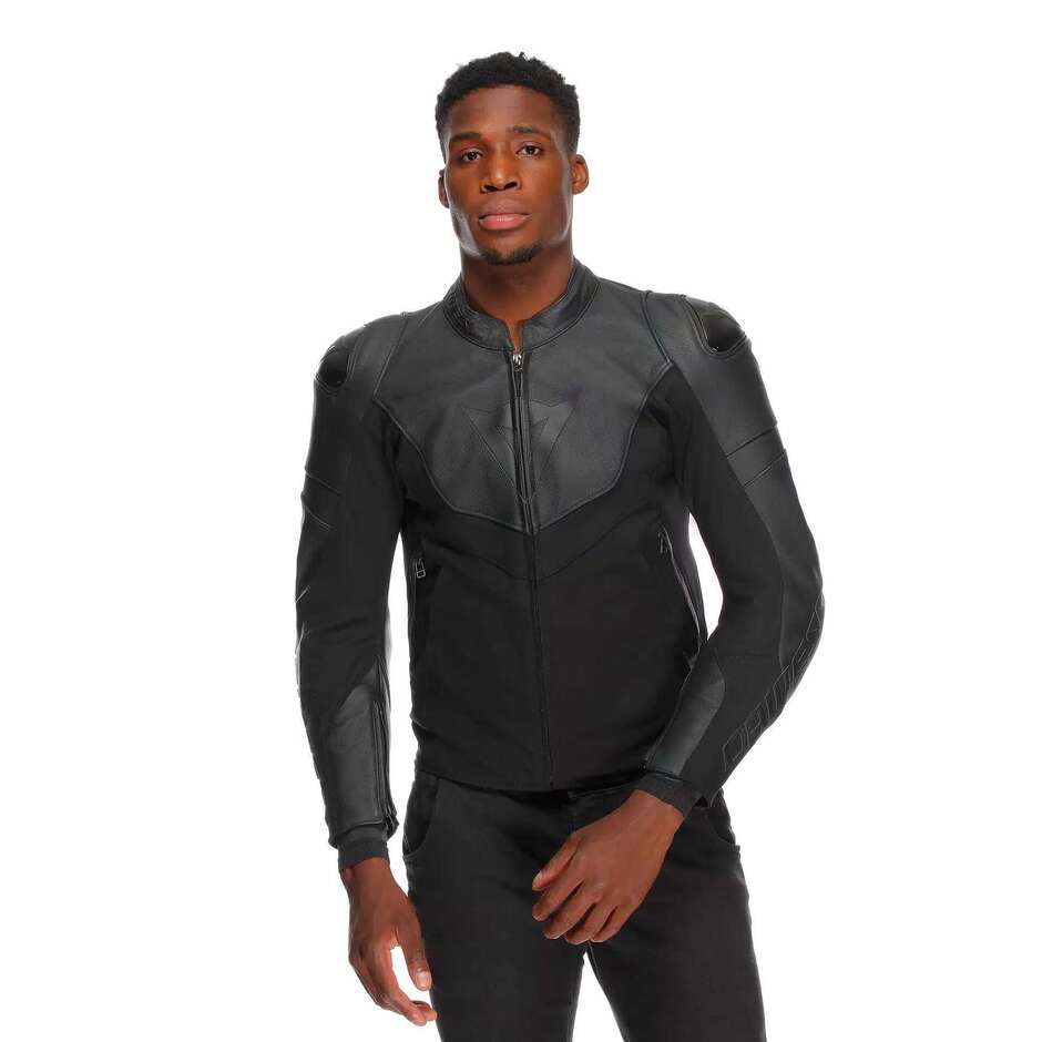 Dainese IPERATTIVA -TEX Veste de moto en cuir # Noir