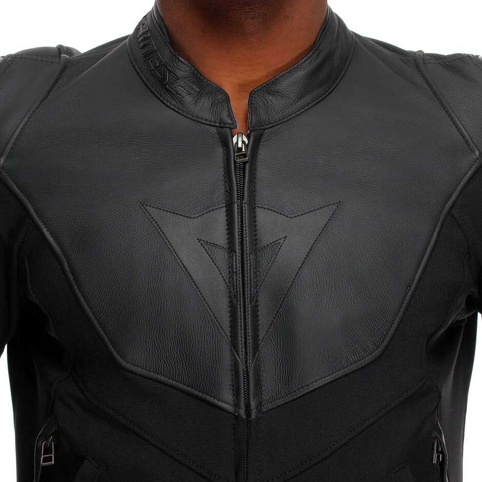 Dainese IPERATTIVA -TEX Veste de moto en cuir # Noir