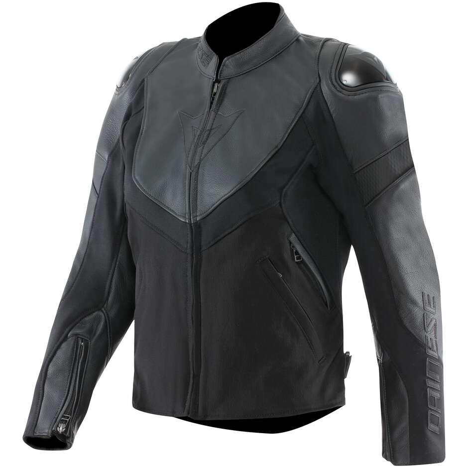 Dainese IPERATTIVA -TEX WMN Motorradjacke aus schwarzem Leder