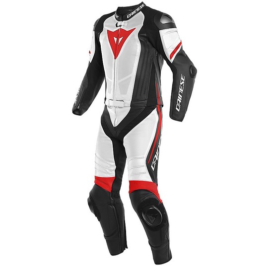 Dainese LAGUNA SECA 4 Perforated Leather Perforated Coverall 2pcs Black White Red Fluo