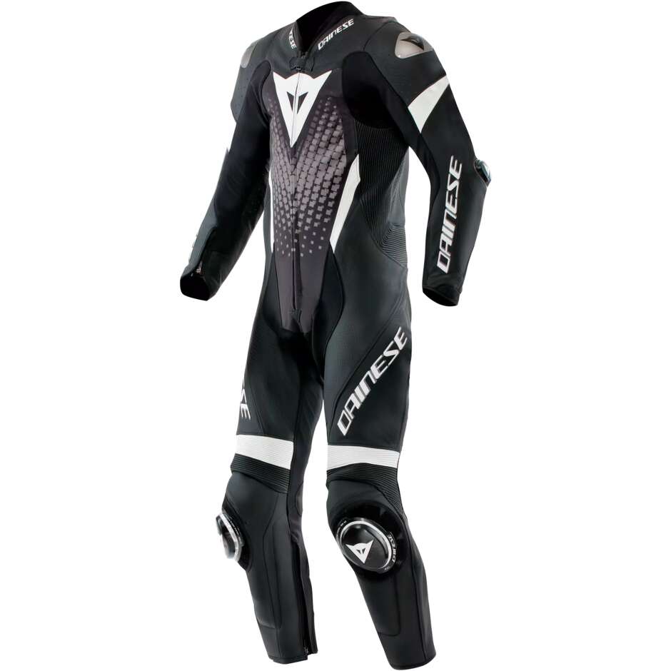 Dainese LAGUNA SECA 6 PERF 1PC One-Piece Motorcycle Suit # Black White Anthracite