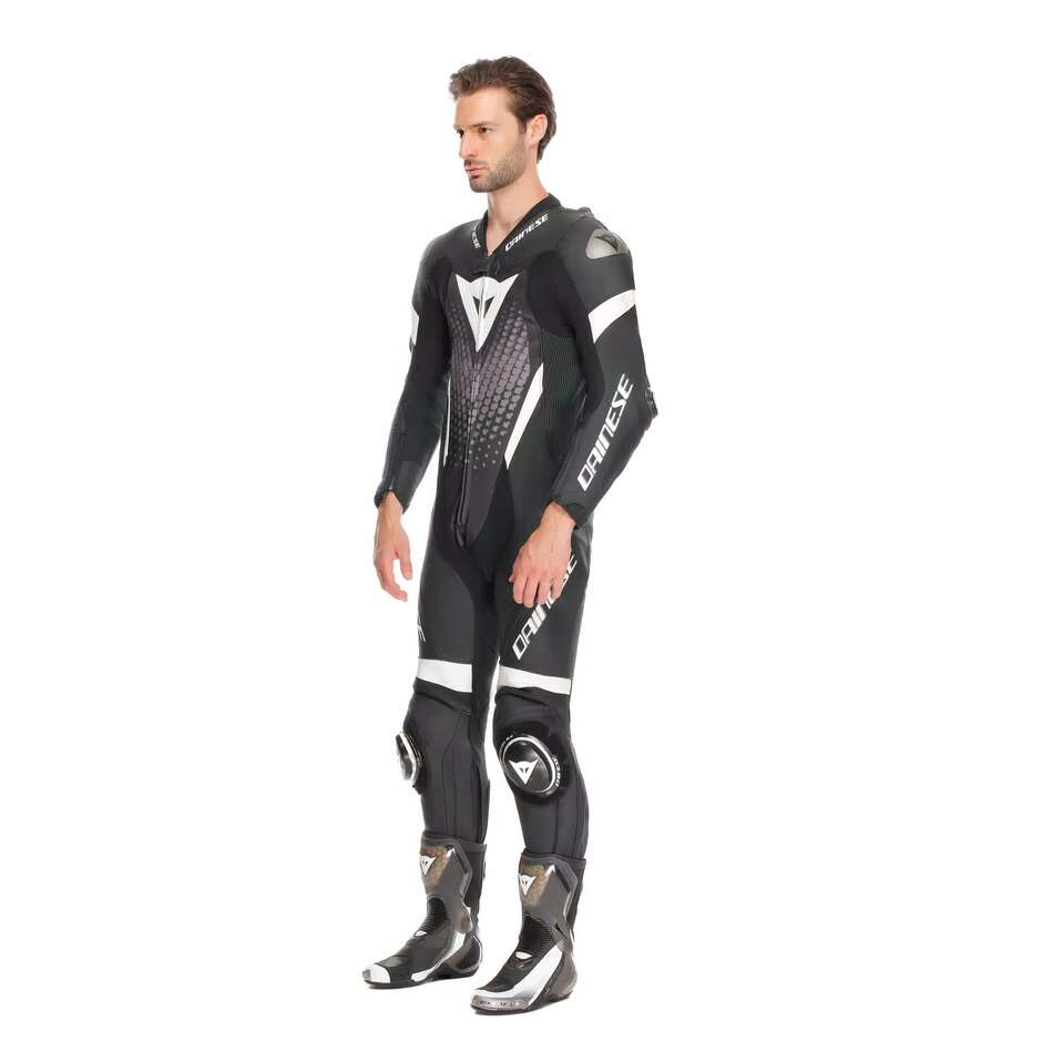 Dainese LAGUNA SECA 6 PERF 1PC One-Piece Motorcycle Suit # Black White Anthracite